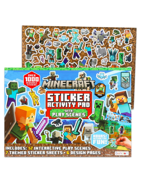 Caja de Stickers Gigante Minecraft - Más de 1000 Stickers Reutilizables