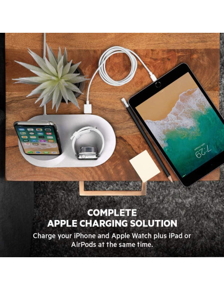 Base de Carga Inalámbrica Belkin 3 en 1 para iPhone y Apple Watch - Blanco
