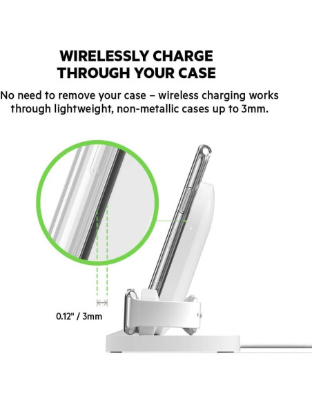 Base de Carga Inalámbrica Belkin 3 en 1 para iPhone y Apple Watch - Blanco