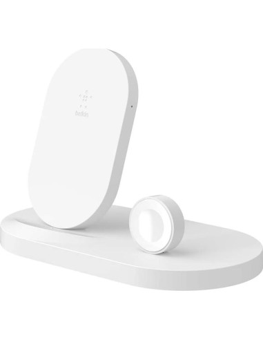 Base de Carga Inalámbrica Belkin 3 en 1 para iPhone y Apple Watch - Blanco