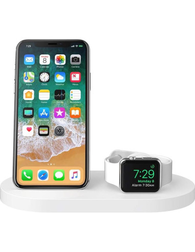 Base de Carga Inalámbrica Belkin 3 en 1 para iPhone y Apple Watch - Blanco