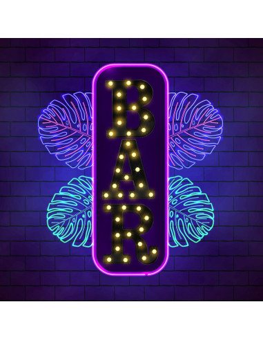 Mudder 3 Piezas Luz LED Letras BAR para Decoración de Bar