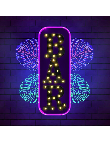 Mudder 3 Piezas Luz LED Letras BAR para Decoración de Bar