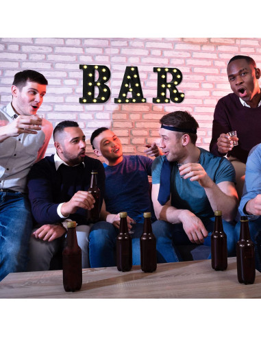 Mudder 3 Piezas Luz LED Letras BAR para Decoración de Bar