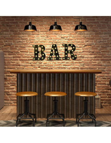 Mudder 3 Piezas Luz LED Letras BAR para Decoración de Bar