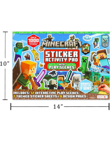 Caja de Stickers Gigante Minecraft - Más de 1000 Stickers Reutilizables