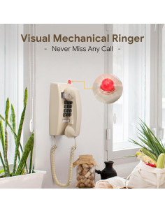 Teléfono de Pared Retro Sangyn SY-HA41T25 Beige con Timbre 2