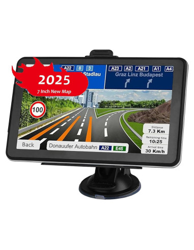 GPS para Automóvil LONGRUF 7" Pantalla Táctil Mapa 2025