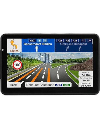 GPS para Automóvil LONGRUF 7" Pantalla Táctil Mapa 2025