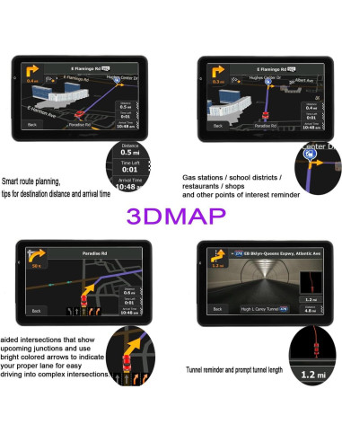 GPS para Automóvil LONGRUF 7" Pantalla Táctil Mapa 2025
