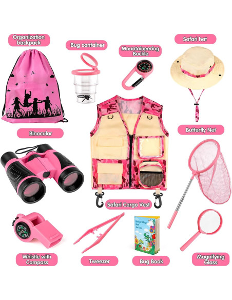 Kit de Exploración INNOCHEER para Niños 3-12 Años Camuflaje Rosa
