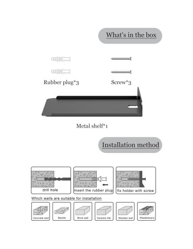 Estante de Pared Metal Universal NOTMBESTM para Altavoces y Proyectores