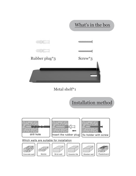 Estante de Pared Metal Universal NOTMBESTM para Altavoces y Proyectores Estante de Pared Metal Universal NOTMBESTM para Altavoces y Proyectores
