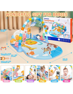 Alfombra de Juego para Bebés CandyHome con Piano y 8 Juguetes 2