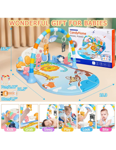 Alfombra de Juego para Bebés CandyHome con Piano y 8 Juguetes