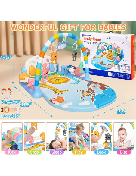 Alfombra de Juego para Bebés CandyHome con Piano y 8 Juguetes