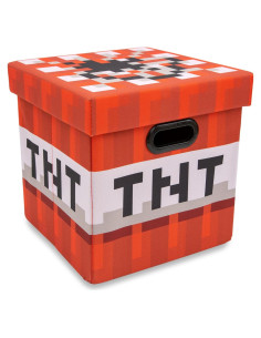 Cubo de Almacenamiento Minecraft TNT 33 cm Plegable con Tapa
