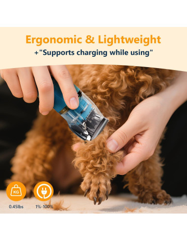 Cortadora Inalámbrica de Perros ZelingHTL G7 Titanio 55dB