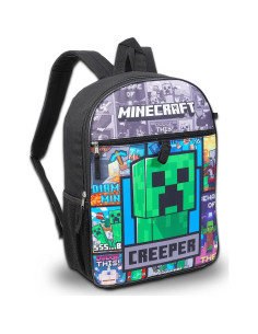 Set Mochila Escolar Minecraft 16" + Caja Almuerzo + Botella 2