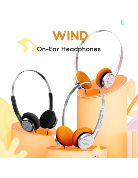 Auriculares On-Ear FiiO Wind 40mm HiFi con Micrófono Negro