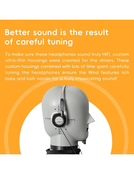 Auriculares On-Ear FiiO Wind 40mm HiFi con Micrófono Negro