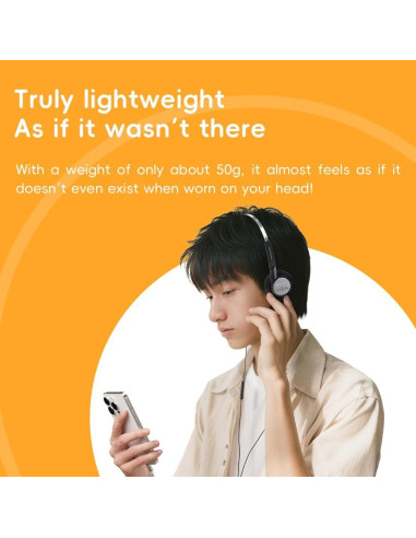 Auriculares On-Ear FiiO Wind 40mm HiFi con Micrófono Negro