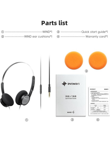 Auriculares On-Ear FiiO Wind 40mm HiFi con Micrófono Negro
