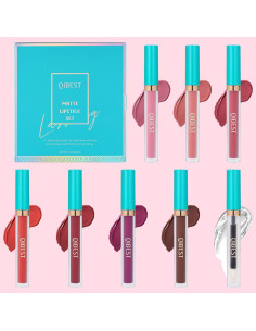 Set de 7 Pintalabios Líquido Mate QiBest + 1 Gloss Voluminizador 2