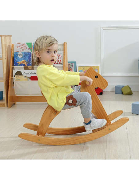 Caballo Balancín de Madera KRAND Azul para Niños 2-5 Años