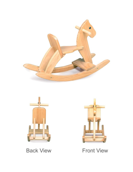 Caballo Balancín de Madera KRAND Azul para Niños 2-5 Años