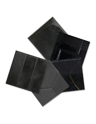 Azulejo Autoadhesivo 3D Smart Tiles Zellige Negro 1x1 cm