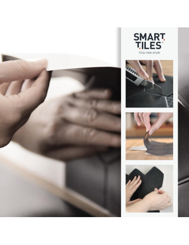 Azulejo Autoadhesivo 3D Smart Tiles Zellige Negro 1x1 cm