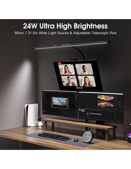 Lámpara de Escritorio EYOCEAN 80 cm 24W Regulable con Sensor