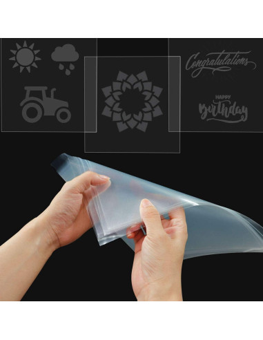 15 Hojas Plantillas Mylar ArtCute 30x30 cm 4 Mil para Corte