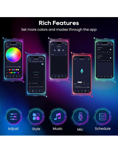 Tira de LED Neón RGB+IC 1m TK99SW Impermeable USB