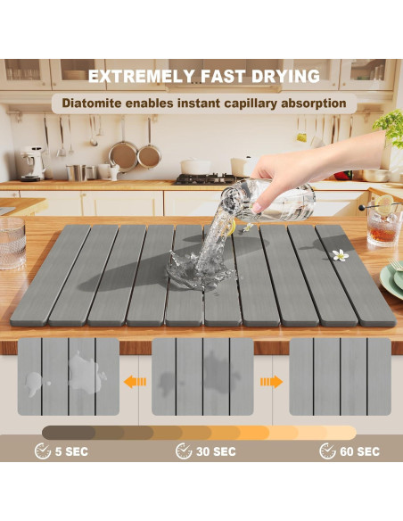 Alfombrilla de Secado de Piedra Diatomácea Dayacoco 58.4x38.9cm Gris Alfombrilla de Secado de Piedra Diatomácea Dayacoco 58.4x38.9cm Gris