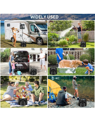 Ducha Portátil Camping Spopal 20L Recargable LED 4 Modos