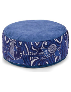 Cojín de Meditación Zaveur Zafu Redondo 45.72 cm Algodón Azul