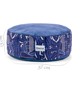Cojín de Meditación Zaveur Zafu Redondo 45.72 cm Algodón Azul 2