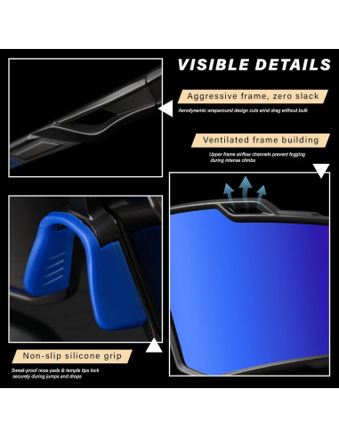 Gafas de sol deportivas polarizadas DioKiw UV protección 3pcs