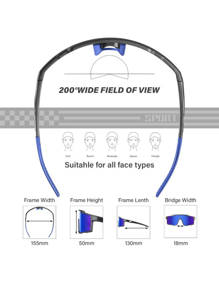 Gafas de sol deportivas polarizadas DioKiw UV protección 3pcs