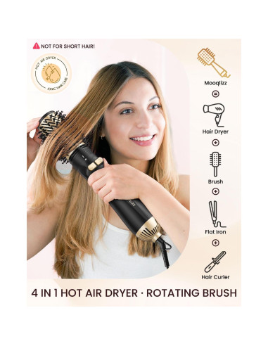 Cepillo Secador de Cabello Rotatorio Mooqlizz 3 en 1 38cm