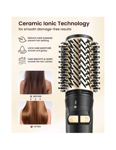 Cepillo Secador de Cabello Rotatorio Mooqlizz 3 en 1 38cm