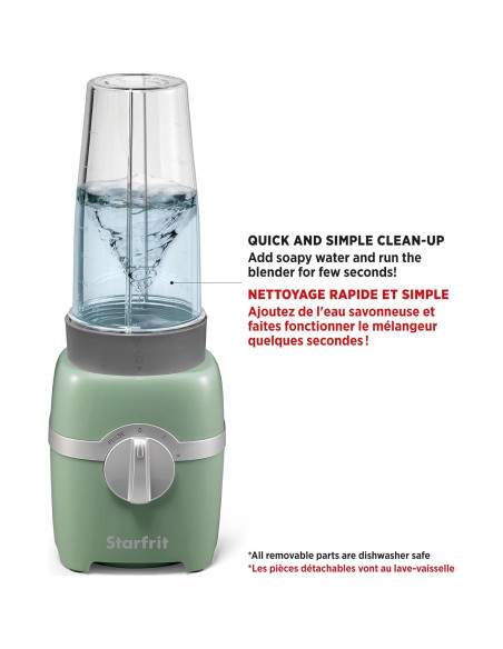 Batidora Personal Starfrit 300W - 2 Tazas 828ml - Salvia