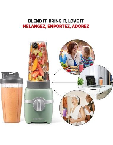 Batidora Personal Starfrit 300W - 2 Tazas 828ml - Salvia