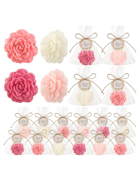 Set de 20 Jabones Miniatura de Flores Demissle - Rosa Oscuro