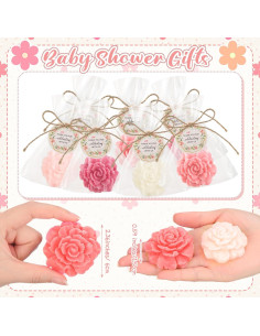 Set de 20 Jabones Miniatura de Flores Demissle - Rosa Oscuro 2