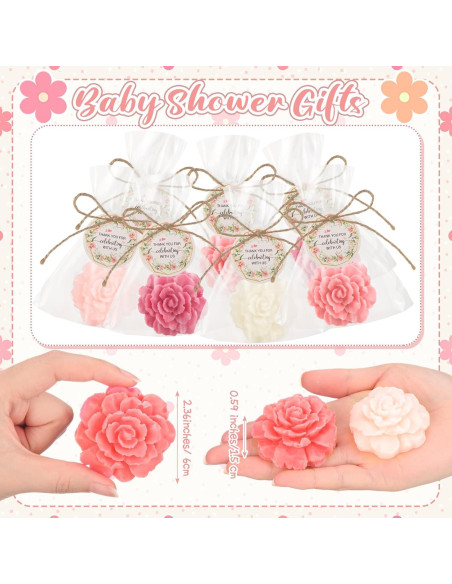 Set de 20 Jabones Miniatura de Flores Demissle - Rosa Oscuro