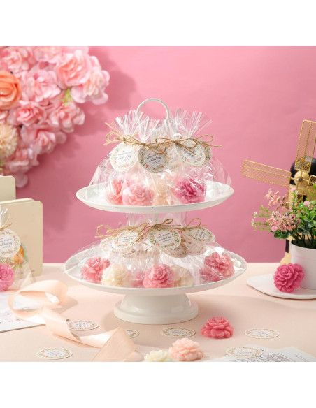 Set de 20 Jabones Miniatura de Flores Demissle - Rosa Oscuro