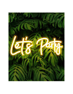 Letrero de Neón Let's Party Arrinew 38.5x15 cm Decoración